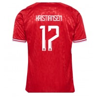 Camiseta Dinamarca Victor Kristiansen #17 Primera Equipación Replica Eurocopa 2024 mangas cortas
